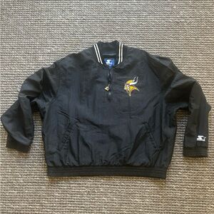 Vintage STARTER Black Minnesota Vikings Varsity Jacket with Logo
